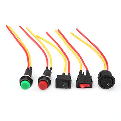 Switch, AC 6A/10A 250V 2 Wired Mount On/Off Snap in Switch for Auto Boat Universal