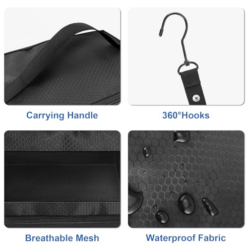 Olosar Suitcase Organizer, Travel Luggage Organizer Portable Hanging Travel Shelves Collapsible Hanging Packing Cubes for Carry on Suitcase, Black-M, M, Modern - Image 4