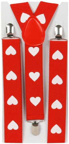 Heart Suspenders (adjustable) Party Accessory  (1 count) (1/Pkg)