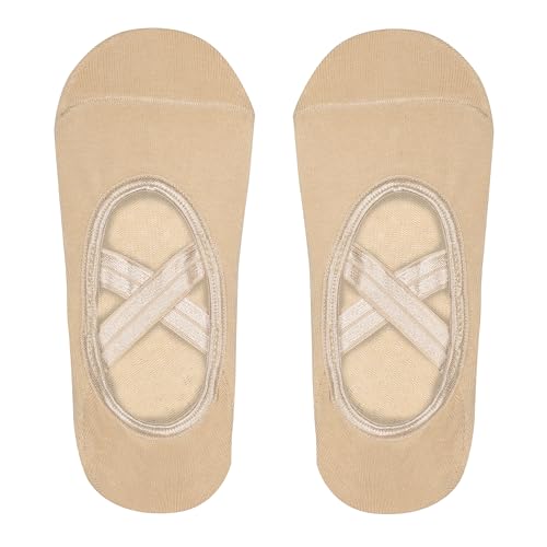 Image of Mint & Oak Pilates Socks with Grips for Women, Ankle Length Non-Slip Yoga Socks, Cotton Ideal For Yoga, Pilates, Gym, Workout, Cute Women's Gift