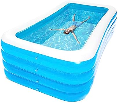 Large Inflatable Rectangular Garden Pool, 10.4ft x 5.9ft x 2.5ft, Family Outdoor Swimming Pool, Durable Easy Set Up, Backyard Summer Fun