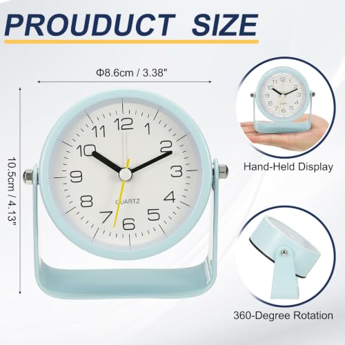 Reloj despertador analógico pequeño con ángulo ajustable para lectura sin reflejos 3