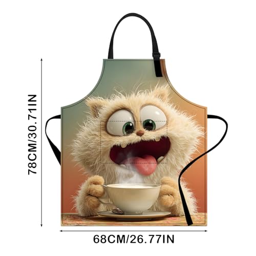 Image of Nuxovilar Cute Apron with Pockets, 26.77 * 30.7 Inches, Versatile for Meal Prep, Baking, Holiday Cooking