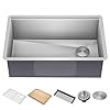 KRAUS Kore Workstation 30-inch Undermount 16 Gauge Stainless Steel Kitchen Sink, Single Bowl Kitchen Sink with Accessories, KWU110-30