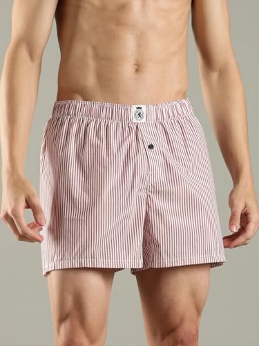 Image of Red Striped Mid Rise Boxer