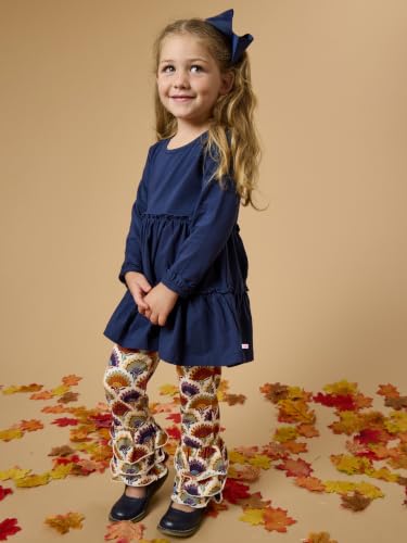 Image of RuffleButts Baby /Toddler Girls Long Sleeve High Low Flowy Ruffle Tunic Top