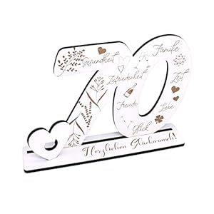 Deko Aufsteller 70 Jahre Geburtstag Geldgeschenk Jubiläum Tischdeko zum verschenken für Geld Gutschein Karte