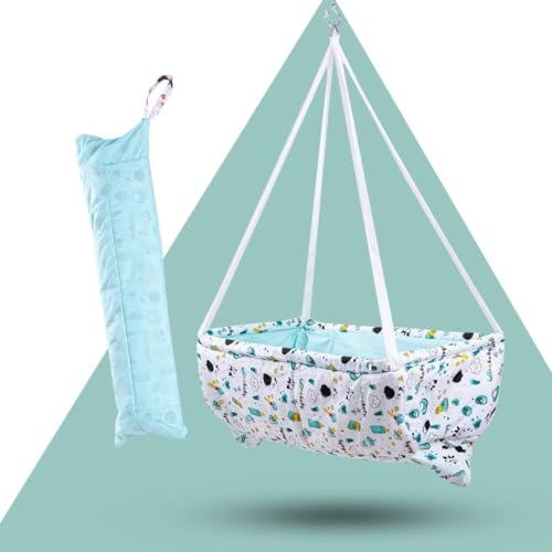 Image of BAYBEE Baby Swing Cradle for Newborns with Mosquito Net (Hanging Green)