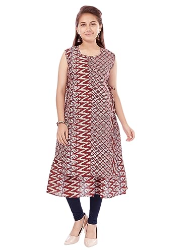 Image of Aarika Girls Yellow Colour Cotton Printed Kurti