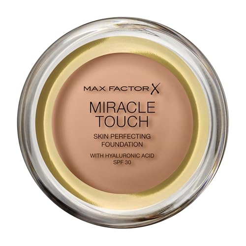 Max Factor Miracle Touch, Fondotinta Coprente con Acido Ialuronico, 080 Bronze, 12 ml