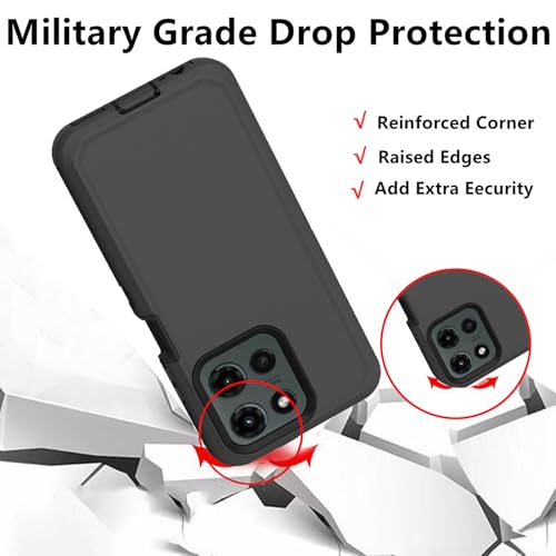 for Motorola Moto G 2025 Case/Moto G 2026 Case/Moto G Play 2026 Case, Heavy Duty Bumper Case Shockproof Dustproof 3 in 1 Rugged Protective Phone Cover (Black) by AZSXLG - Used condition - Image 6