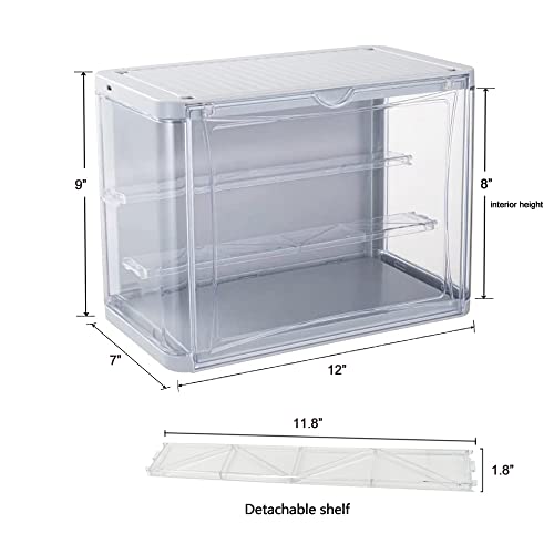 Mini Figure Showcase With Led Lights And Detachable Shelve, End-End No Wire Stackable Design, Clear Acrylic Display Case For Funko Pop Mystery Box, Action Figures Mini Collectibles - 12" X 7" X 9" #TOP2