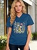 tiorhooe V Neck T Shirts for Women UK Graphic T Shirt Ladies Casual Print V-Neck Short Sleeve Top (Blue1,XXL) #2