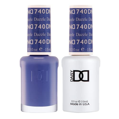 DND Gel Polish Set, Blue Collection, UV Gel Polish and Air Dry Nail Lacquer, Matching Chip-Free Polish Duo, 740 Dazzle, 0.5 Fl Oz