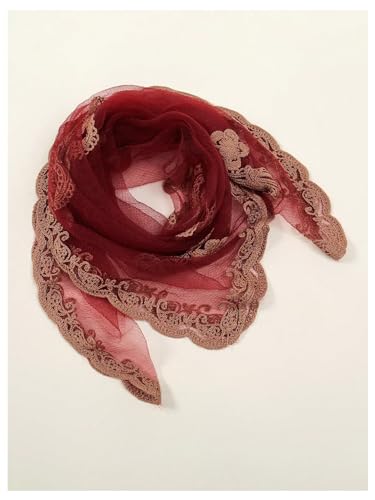 Floerns Women's Flower Embroidery Hair Scarf Headband Sheer Lace Hair Bandana2