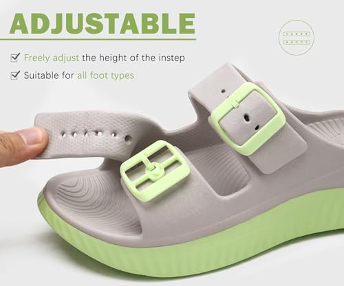 Image of KuaiLu Womens Recovery Sandals With Comfortable Plantar Fasciitis Arch Support, Orthotic Adjustable Thick Cushion Sport Slides Reduces Stress on Feet, Joints & Back Post-Exercise