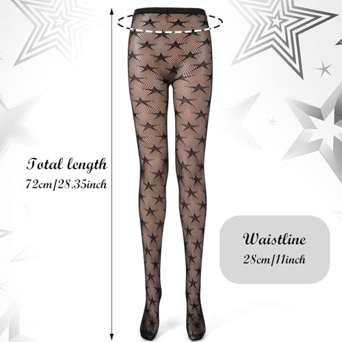 Grevosea Pattern Tights for Women, Star Tights Black Fishnet Stockings High Waist Sheer Stockings Pantyhose Fishnet Stocking for women2