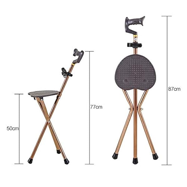 Walker For Seniors Rollator Folding Walking Stick 2-i-1 Folding Walking Stick Sits Switch Sticks Walker Med sits Stativ Åskådarsits för män och kvinnor Cane ty Aid Resesäte 50X77cm