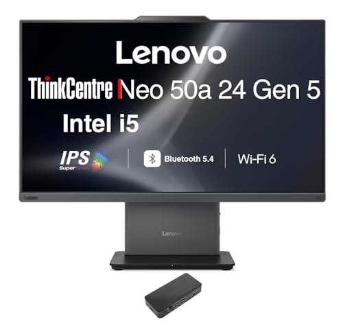 Image of Lenovo ThinkCentre Neo 50a Business All-in-One 24 inch IPS FHD Display (Intel i5-13420H, 32GB DDR5, 2TB PCIe SSD, Intel UHD, WiFi 6, Webcam, Bluetooth 5.4, Win 11 Home) w /USB-C Dock