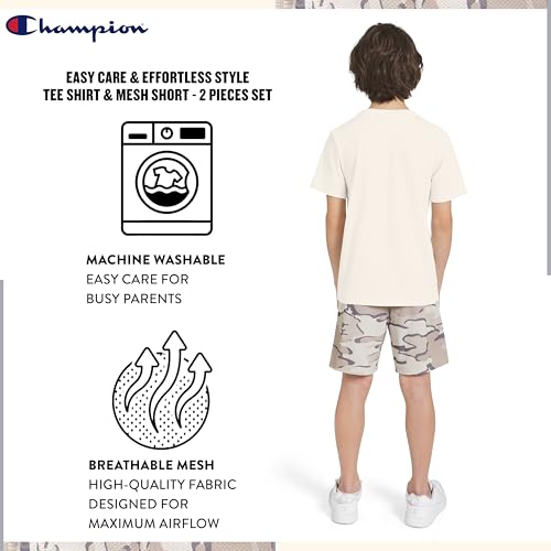 Image of Champion Boys 2 Piece Short Sleeve Shirt and Mesh Shorts Sets