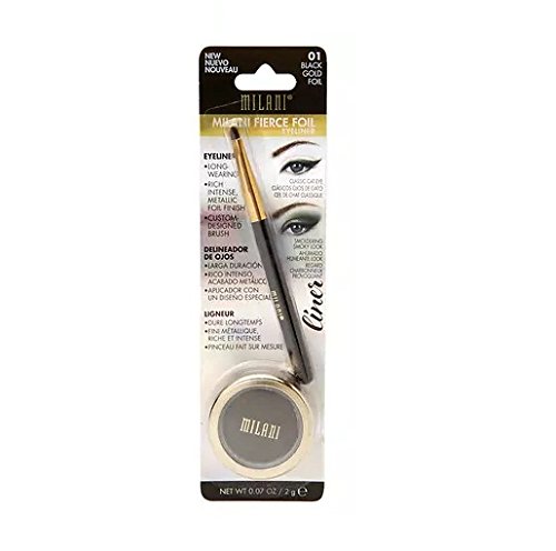 Milani Fierce Foil Eyeliner, 01 Black Gold Foil (Pack of 2)