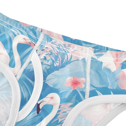 KLL Foliage Pink Flamingos Toddler Boy Pure Cotton Underwear Briefs Cute Undies4