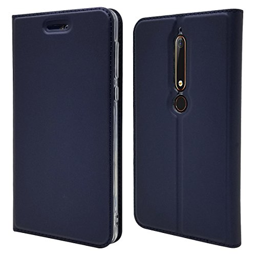 Nokia 6.1 Case,Jaorty Classic PU Leather Wallet Case Slim Folio Book Cover with Credit Card Slots,Cash Pocket,Stand Holder,Magnetic Closure Protective Case for Nokia 6 2018 -Blue