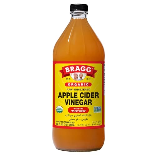 Bragg Organic Apple Cider Vinegar Raw ~ Unfiltered With the Mother Unpasteurized 1 QT 32 oz 946 ml خل التفاح العضوي من براج خام ~ غير مفلتر مع الأم غير مبستر