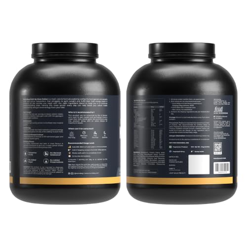 Image of Nutrabay Gold Bulk Up Mass Gainer Powder - 3kg, Chocolate | 30g Protein, 104g Carbs, 554 Calories | Easy to Digest | 100% Veg Muscle Building & Weight Gainer Supplement for Men & Women