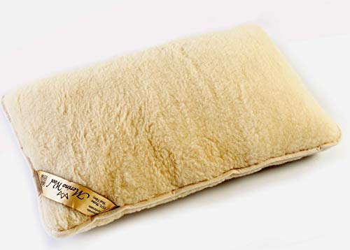 1 x Lana Merino qualità marchio cuscino sonno cuscino lana Merino lana vergine 40 x 80 cm