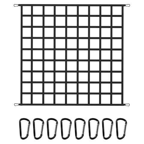 The First Flat Bungee Cargo Net for Pickup Truck Bed, 4' x 6' Stretches to 10' x 15', Heavy Duty Cargo Net with 2 Using Modes, 25 MM Flat Bungee Cargo Net for Dodge RAM, Ford, Chevy, Toyota, etc Cover