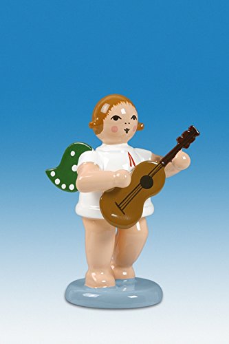 Rudolphs Schatzkiste Holzfigur Engel mit Gitarre ohne Krone Höhe 6cm...