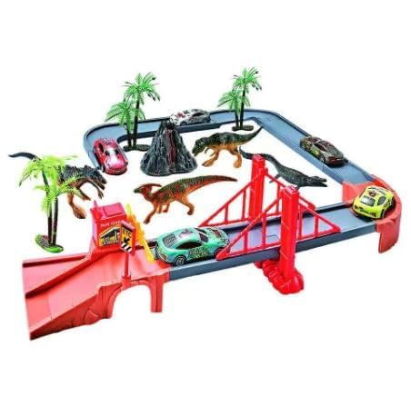 TONICTOYS VNew Kids Game Plastic Racing Car Railway Slot Toys Easy Building DIY Car Track Toy for Kids Boys Girls Track Set Toy DIY Self-Assemble Toy (Multi_Pack of 1) 4