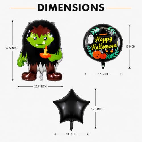 Image of 5 pcs Halloween Theme Foil Balloons, for Halloween Decorations