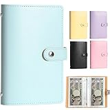 【ULITU】貯金箱 一万円札を保管する貯金ファイル 子供の貯金 50ページ/100枚収納可能 予算ファイル 封筒式貯札帳 100万円 貯金計画 コンパクトサイズ 紙幣ケース ブルー