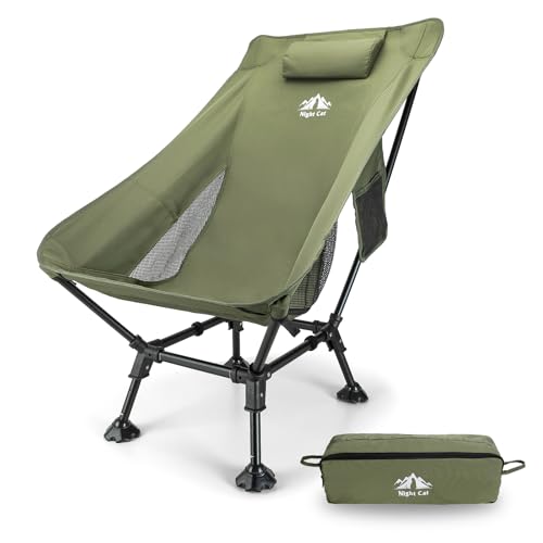 Night Cat Lightweight Camping Chair: Compact Folding Chair Portab...