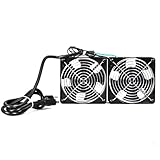 AEONS Quiet Wall Mount Cabinet Server Rack Roof 120mm Cooling Fan System - Cooling AV Home Theater Network 19" Rack Enclosure – Dual 2pc Kit Aluminum Frame Ventilation 110V Black