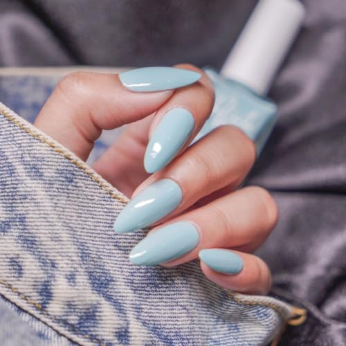 Image of Nails & More Light Blue Nail Polish, Argan Oil-Infused Gel Shine, Cool Blue Nails, Refreshing Look | 10ml