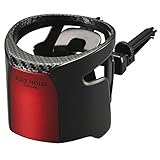 カーメイト(CARMATE) 車用 ドリンクホルダー カタカタ鳴らない サイレント フラップ採用 細缶 ペットボトル 対応 エアコン取付タイプ フレックスホールド レッドメタリック DZ555