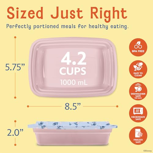 Image of Disney Stitch Meal Prep Containers, 20-Piece 33.8oz, Freezer Safe