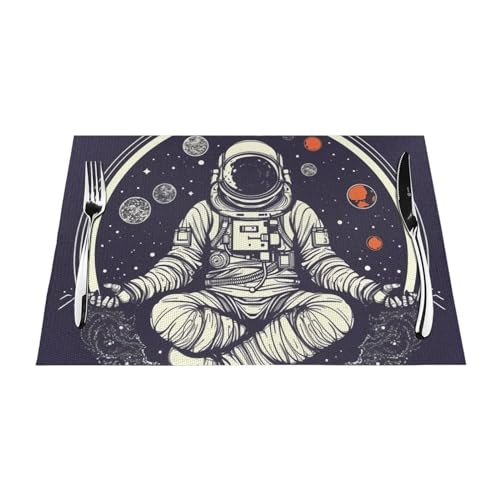 Set de table vinyle résistant chaleur tapis table lavable cuisine salle à manger astronaute