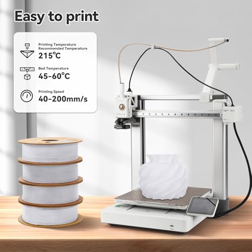 Image of 3DHoJor Matte PLA Filament 1.75mm, Upgrade 1kg*4 Bundle Cardboard Spool PLA Filament 1.75 PLA 3D Printing Filament, Print with Most 3D Printers Using 3D Filament-Milky White
