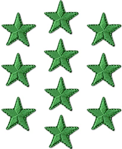 Laughing Lizards Iron On Star Patches Embroidered Patch Applique Embellishments for Clothing, Jackets, Backpacks, and Decorations (Green, 1