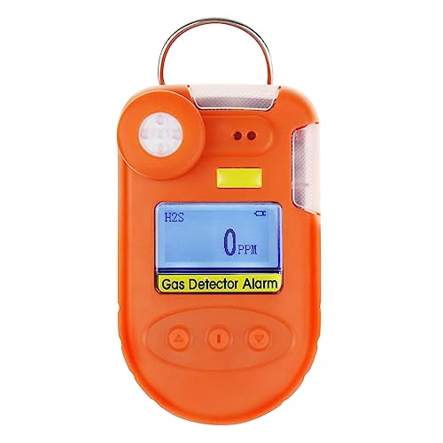 H2S Monitor Clip on Digital H2S Gas Detector 0~100ppm Hydrogen Sulfide Detector with Vibration, Buzzer and Visual Alarm, Real Time&Date Display and Alarm Data Record Function