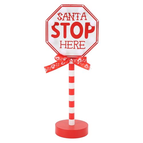 Cartel de madera de Navidad con luz LED de sobremesa para decoración interior 7