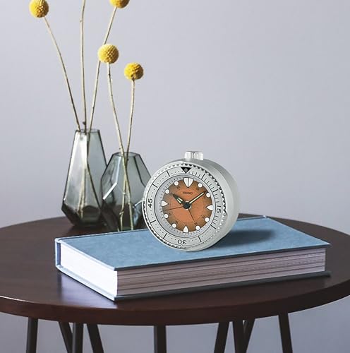 Image of Seiko Silver Digital-Accent Alarm Clock with Quiet Sweep Second Hand, Snooze & Back-lit Dial (Model: QHE207T | Size: 10.4 x 9.7 x 5.5 cm | Weight: 0.132 kg)