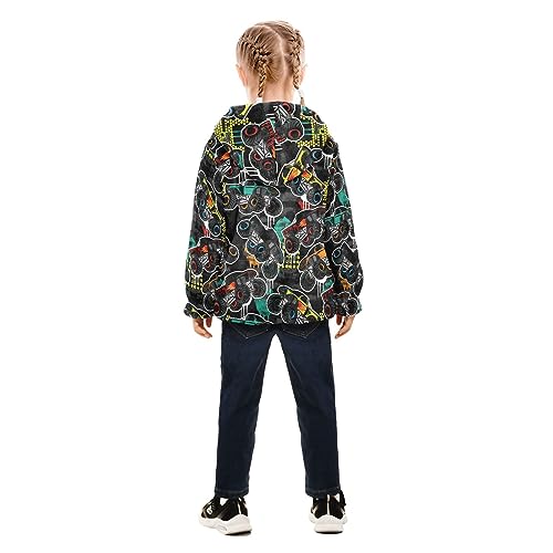 Image of Aflyko Boys Fleece Coat Blue Zip-Up Hoodie Girls Outerwear Kids Hooded Jacket