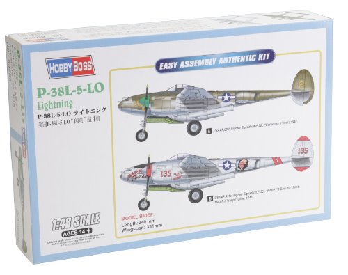 Lightning P-38L-5-LO modèle Hobbyboss 1:48 maquette avion militaire gris Seconde Guerre