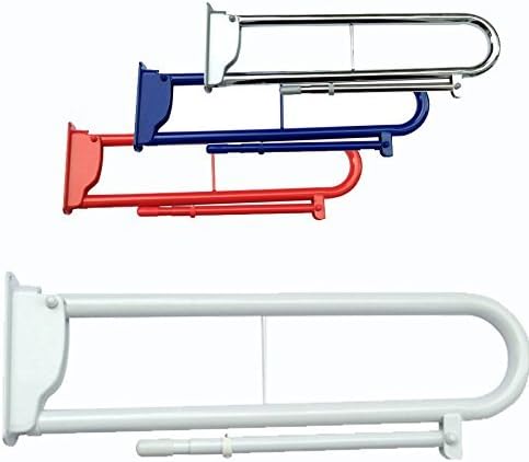 Assist Wall-Mounted Retractable Bathroom Safety Rail with Support Foot White