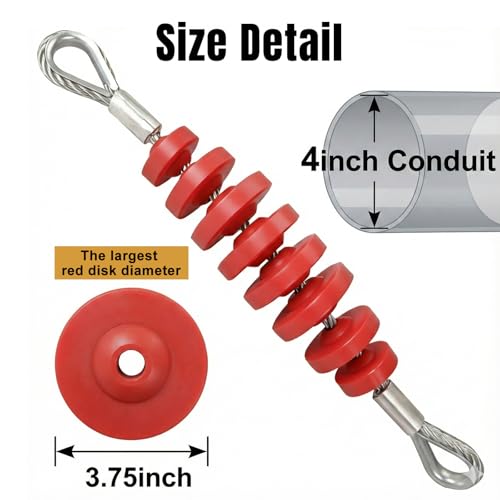 30464K 4-Inch Flexible Cable Conduit Mandrel, 39257 Cable Puller Flexible Mandrel Basket-Type Pulling Grip, 6600LB Capacity for Duct Preparation & Cable Pulling for Electrical Contractors by NBSK - Image 5